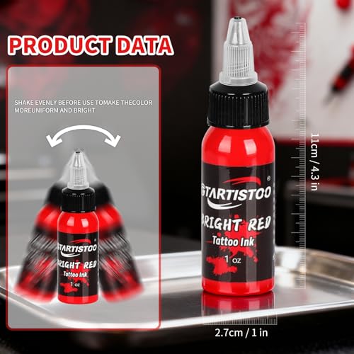 Professional Bright Red Tattoo Ink 1oz | Vegan-Friendly Pigment