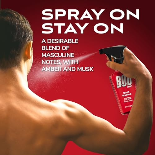 BOD Man Most Wanted Fragrance Body Spray 8oz Pack of 2 - Long-Lasting Men's Cologne