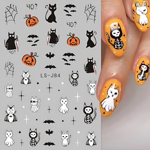 Halloween Nail Stickers 12 Sheets Halloween Nail Art Decals Ghost Pumpkin for Manicure