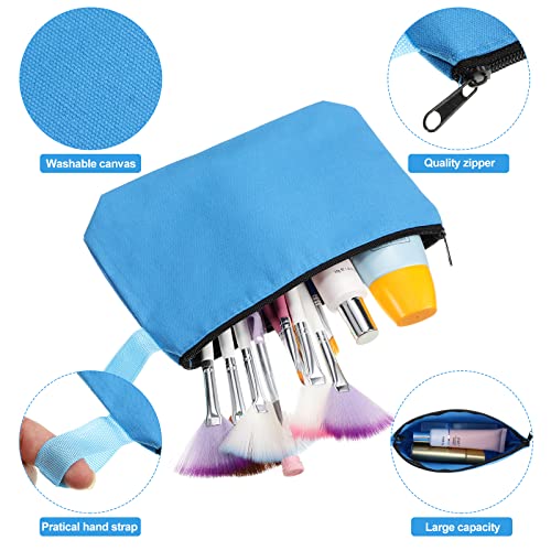 15 Pack Canvas Makeup Bags Bulk - 7.5-Inch Blank DIY Cosmetic Pouches