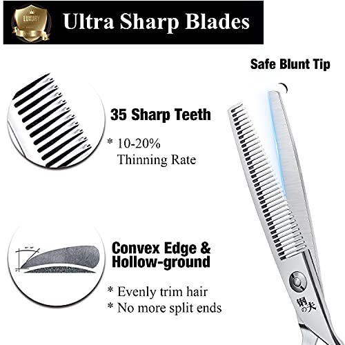 Professional 6-Inch Hair Cutting Scissors with Adjustable Tension - Ergonomic & Sharp Blades