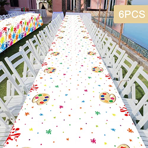 3-Pack Art Paint Tablecloths for Kids' Birthday Parties - 105 x 54 in