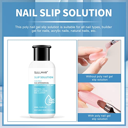 SULLMAR Poly Nail Gel Slip Solution – 1.35 FL OZ, 4-in-1 Formula