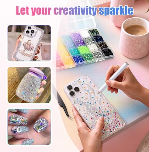 RoseFlower 48,000 Pcs 3mm Resin Rhinestones Bedazzle Kit - 48 Colors B