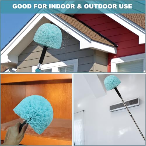 Cyan Cobweb Duster Head Brush - Twist-On Spider Web Remover Tool