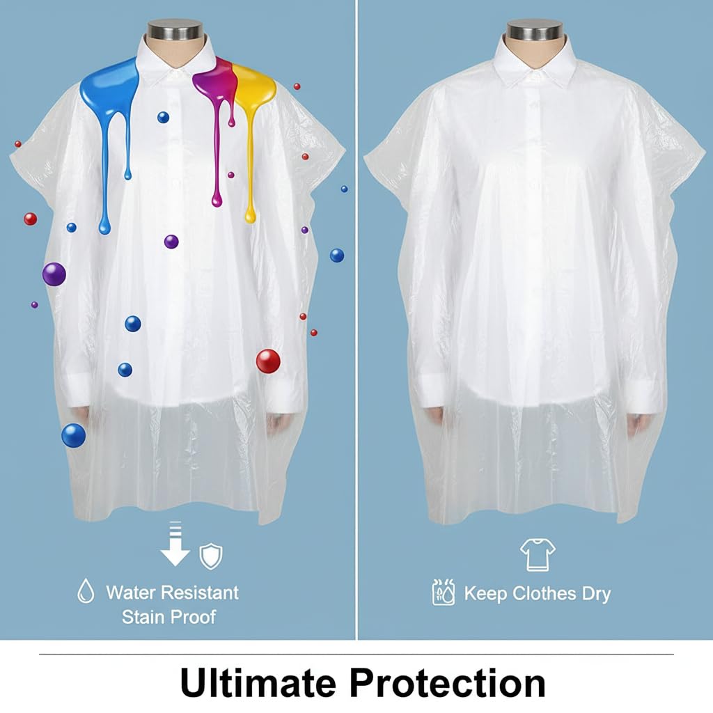 100 Pcs Disposable Hair Salon Capes, 35.4×51.2 Inches Waterproof Hairdressing Cape for Hair Stylist, Barber, Hair Dye, Perming and Beauty Salon Use