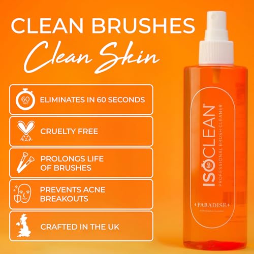 Isoclean Makeup Brush Cleaner Spray Paradise Fragrance 3 fl oz - Fast Drying, No Rinse