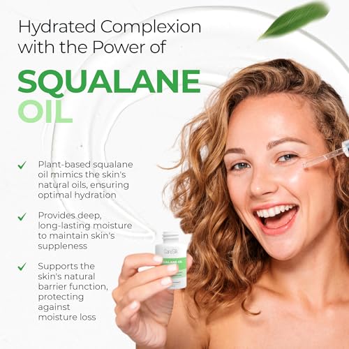 Caressilk 100% Organic Squalane Face Oil - Hydrating Vegan Moisturizer for All Skin Types