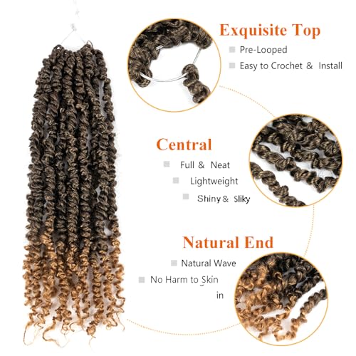 Umylar 18 Inch Pre-Twisted Passion Twist Crochet Hair - 8 Pack Set