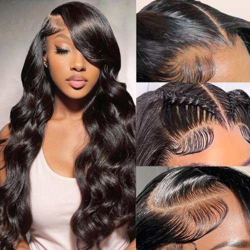 Monztiz 13x6 HD Lace Front Wigs Human Hair Body Wave 180 Density Glueless