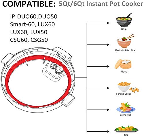 COSCOD Silicone Sealing Ring for 6 Qt Instant Pot - 2 Pack