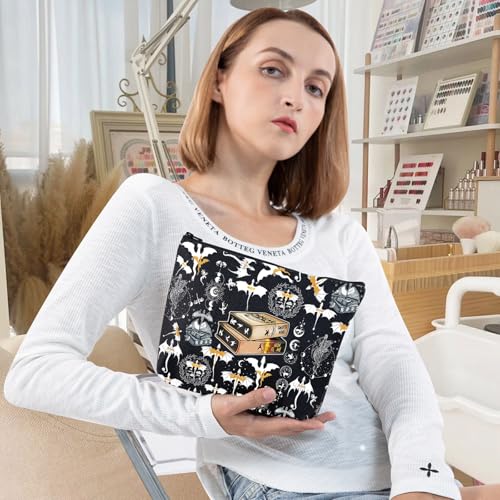 LEVLO Wing Dragon Makeup Bag - Bookish Canvas Zipper Pouch Gift