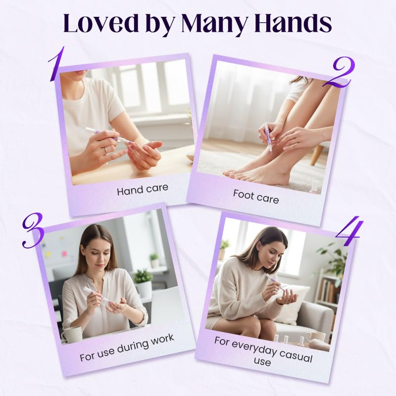 Cuticle Oil Pusher Pen - 2-in-1 Ceramic Nail Care Tool for Dry Nails & Hangnails | 4 Pcs Set