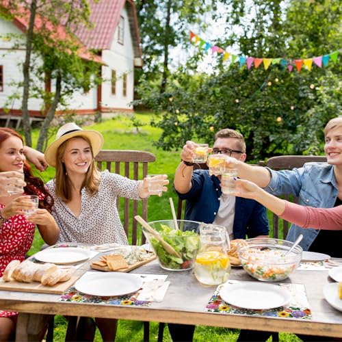 50 Pack Wildflower Disposable Placemats - 16x11 Inch Floral for Weddings & Parties