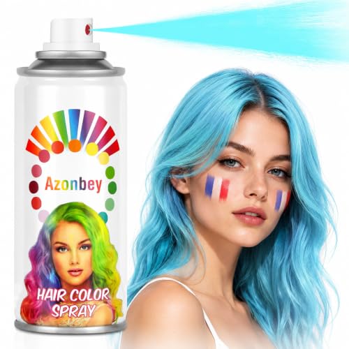 Powder Blue Temporary Hair Color Spray for Halloween & Parties