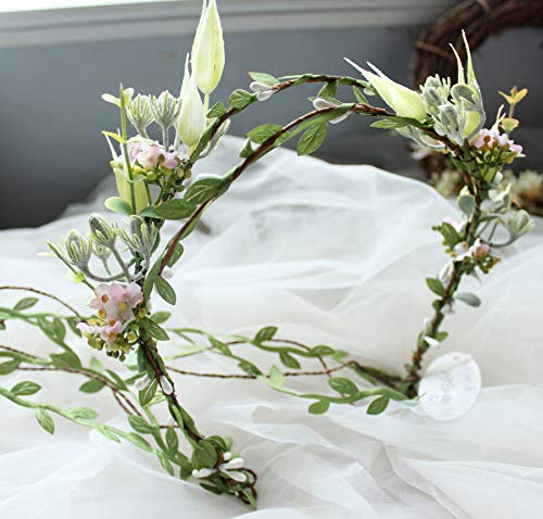Vivivalue Floral Crown Headband Halo Headpiece O - Bridal & Costume
