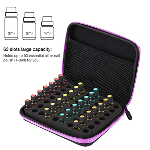 Gavigain 63-Slot Essential Oil Carrying Case - Portable EVA Hard Shell Organizer