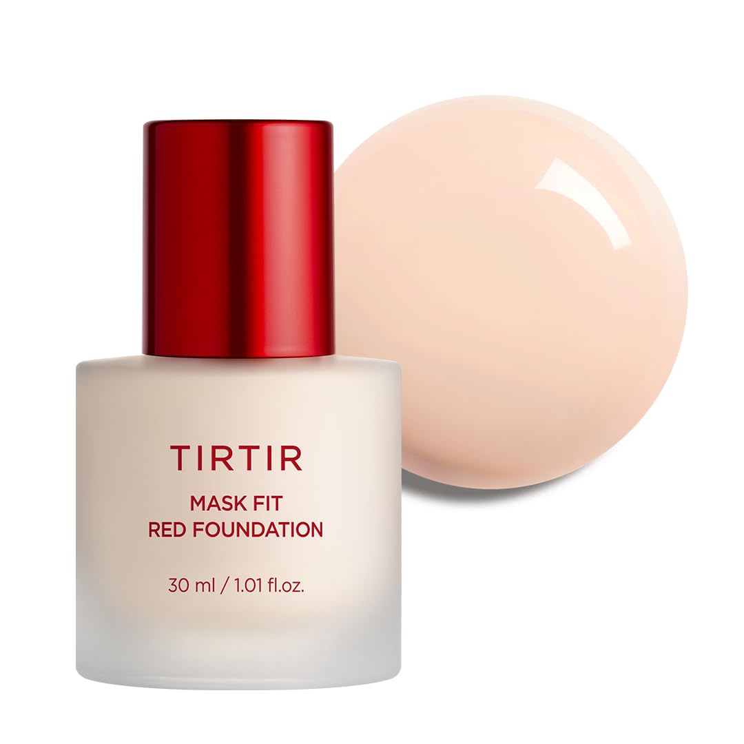 TIRTIR Mask Fit Red Foundation - Long Lasting Flawless Coverage, Hydrating & Pore-Blurring | #21N Ivory, 1.01 Fl Oz
