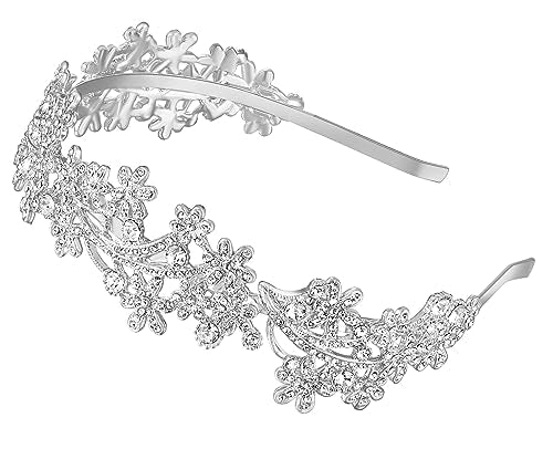 Ammei Crystal Bridal Headband - Floral Rhinestone Wedding Headdress