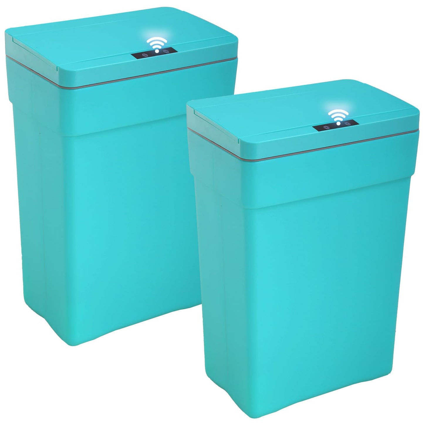 BestOffice 13 Gallon Touch-Free Trash Can - High-Capacity Plastic Garbage Bin for Kitchen, Bathroom, Home Office | Blue