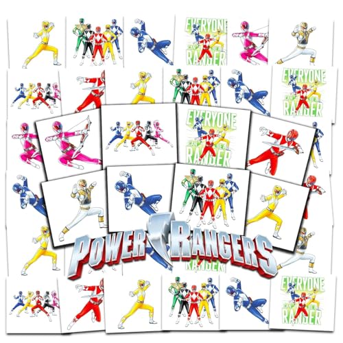 Power Rangers Kids Temporary Tattoos Party Favors Bundle 72 Pack