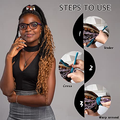 3-Piece Spiral Dreadlock Hair Tie Set - 16-Inch Bendable Ponytail Holder