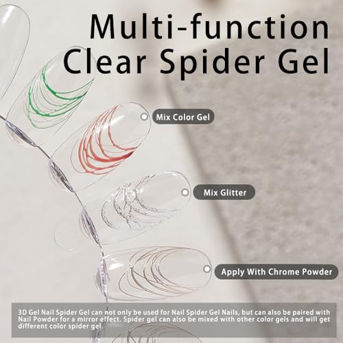Gyraolvant Clear Spider Gel for Nails - Transparent 3D Nail Art Polish for DIY & Salon Use