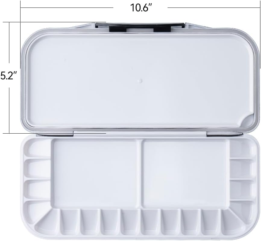 Watercolor Palette - Folding 18-Well Design with Lid & 2 Mixing Areas | Ideal for Gouache & Acrylic Paints, Yellow