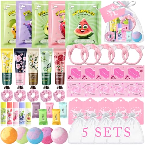 55-Piece Spa Party Supplies Kit for Girls - Skincare Gift Set for Sleepovers