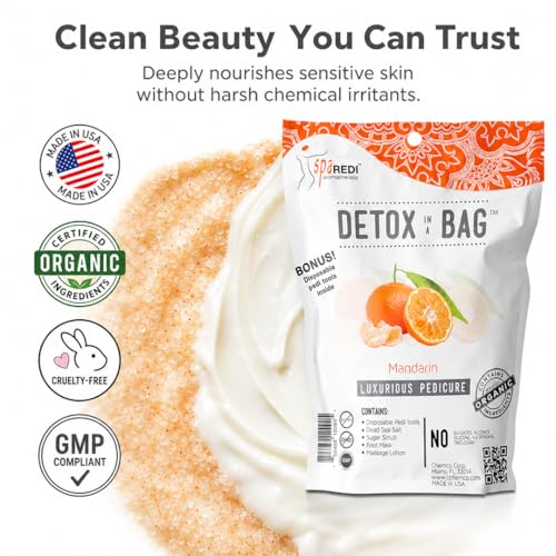 SPA REDI Detox In A Bag Pedicure Kit - Refreshing Foot Care