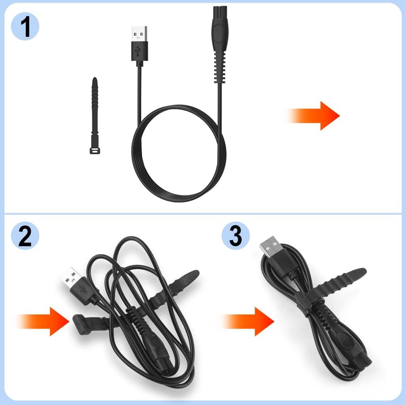 GOLDFOX 5V USB Charger Cord Compatible with Philips Norelco One Blade 360 Shaver QP2724 QP2834 QP4530 MG7910 MG9525 MG9510 MG5910 S7887 QP1924 X5006 Electric Trimmer Shaver Replacement Charging Cable