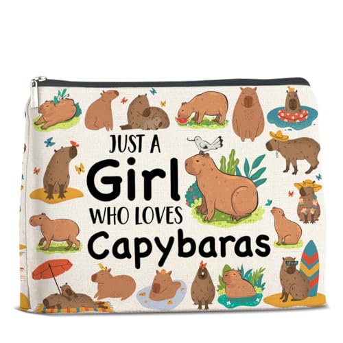 UPNEGE Capybara Lover Makeup Bag for Teens & Women - Girl Variation