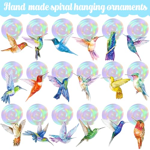 20Pcs Hummingbird Hanging Swirls - Vibrant Party Decor