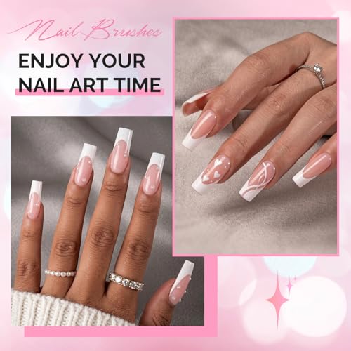 MelodySusie 4-Piece French Manicure Nail Brush Set with Rosewood Handles