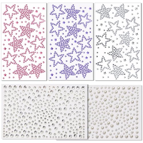 Teenitor Star Face Gems - Self-Adhesive Rhinestones for Makeup