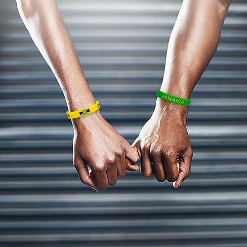 24Pcs Jamaican Rubber Bracelets - Independence Day Party Favors