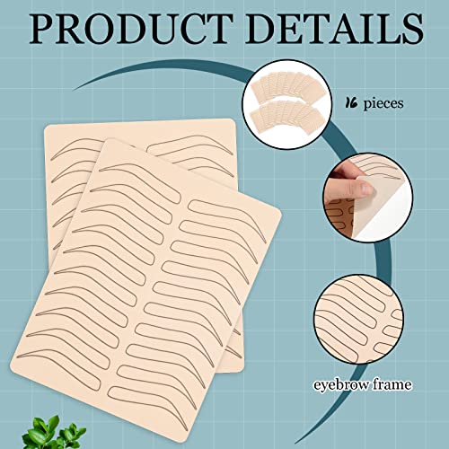 Maitys 16-Piece Black Microblading Eyebrow Practice Skin Kit
