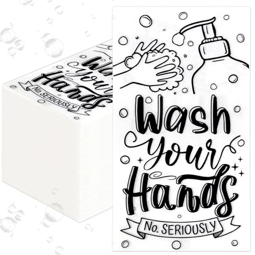 100 Disposable Hand Towels - Soft Paper Guest Napkins for Bathroom