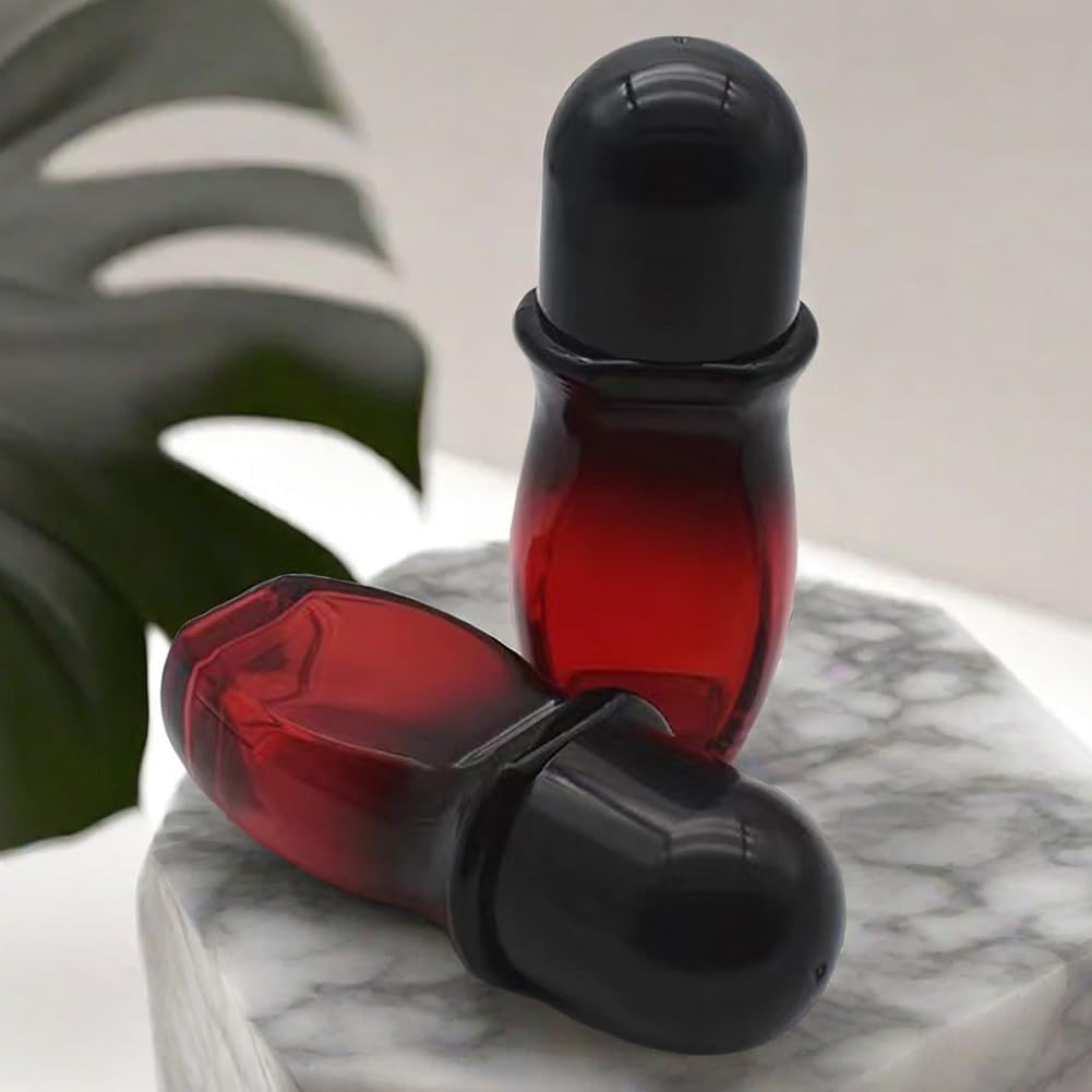 50ml Glass Roller Bottles - 2pcs Refillable Empty Bottles for Perfume & Essential Oils | Durable Design