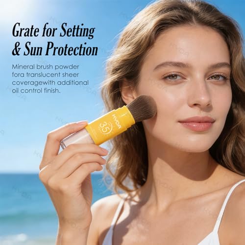 KYDA Mineral Sunscreen Powder SPF 35 - Matte Setting Powder for Face & Hair