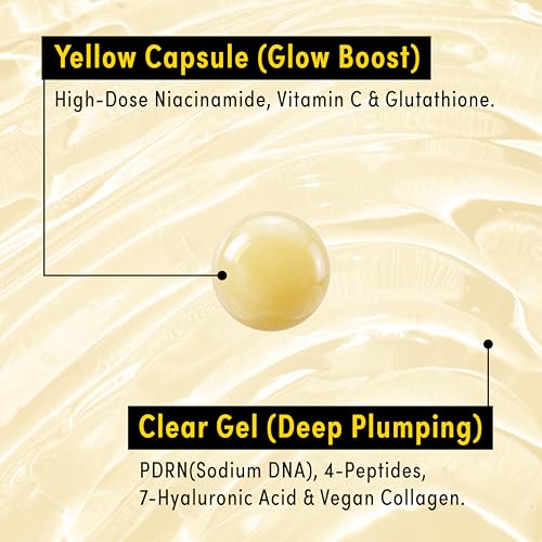 Kiss Glow Vita Capsule & Gel Face Moisturizer with Vitamin C & Niacinamide, Hydrating Korean Skincare, 1.94 oz