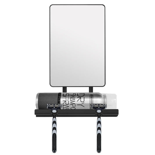 deweisn Fogless Shower Mirror, 360° Rotation Adjustable Shaving Mirror,Bathroom Shower Mirror with Multifunctional Storage Tray and Razor Holders