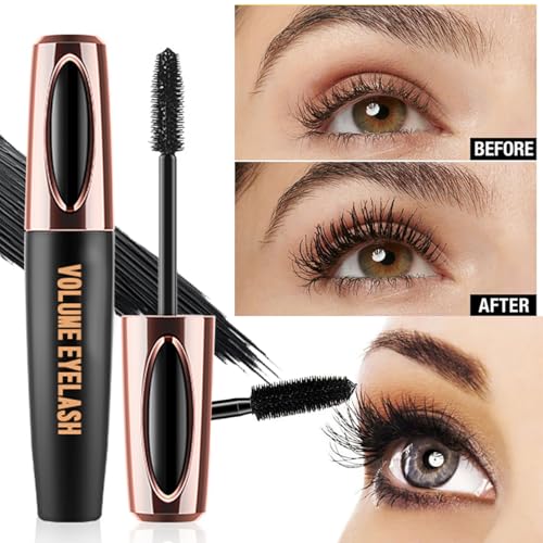 4 Pack Waterproof 4D Silk Fiber Lash Mascara - Long-Lasting, Non-Clumping, Black