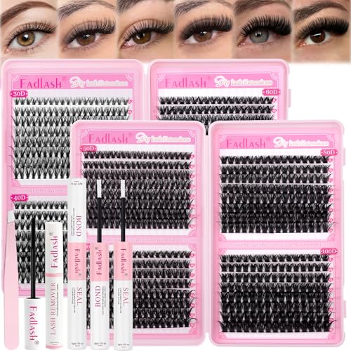 FADLASH Lash Clusters Kit 30D/40D/50D/60D + 50D/60D/80D/100D 9-16mm D Curl