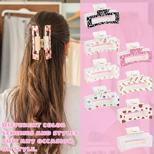 Yuxung Classic Teacher Themed Hair Claw Clips - 8 Pack Back to School Hair Accessories