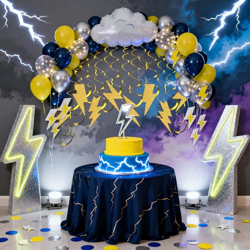 Lightning Hanging Swirls - Gold Spiral Party Decorations for Kids