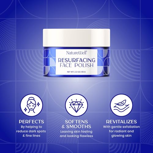 NATURE WELL Face Exfoliator with Vitamin C & Niacinamide - Non-Abrasive Facial Polish, Hydrating & Skin Brightening, 2.3 Oz Pack of 2