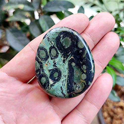 Kambaba Jasper Thumb Worry Stone - Hand Carved Healing Crystal for Stress Relief