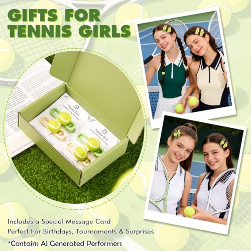 Evoonlyn Green Tennis Hair Clips Set for Women & Girls – Stylish Sport Barrettes, 4-Pack