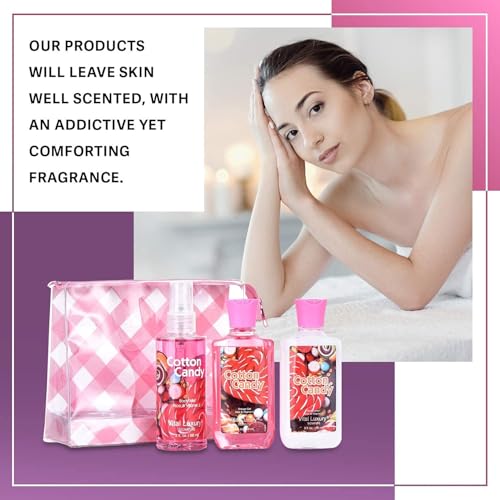 Vital Luxury Cotton Candy Scented Bath & Body Gift Set - Travel Size 3-Piece Collection